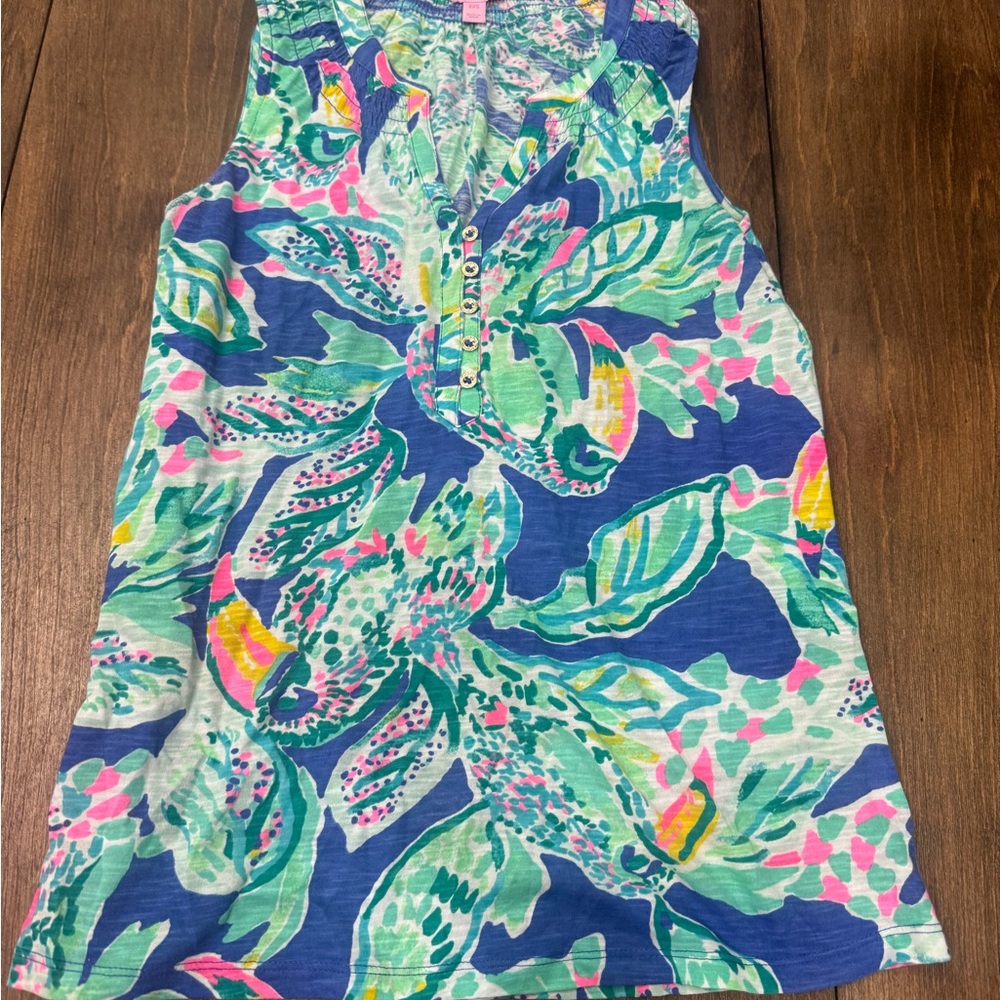 Lilly Pulitzer Multicolor Tropical Print Top